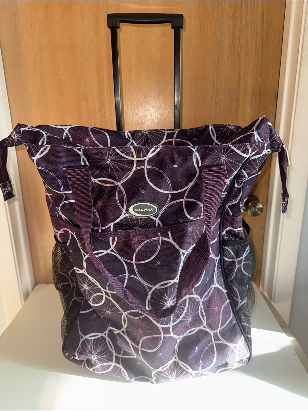 Calpak Rolling Shopper Tote Bag Multi-Purpose Utility Bag Travel Carry On